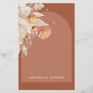 Terracotta pampas grass modern bridal shower 