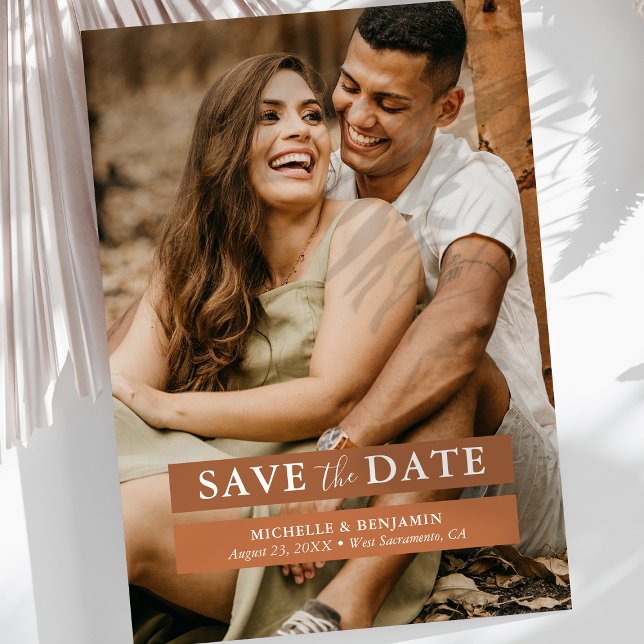 Terracotta Pampas Grass Photo Save The Date (Creator Uploaded)