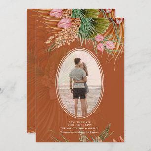 Terracotta Pampas Grass PHOTO Wedding Save The Dat Save The Date