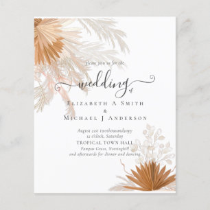 Terracotta Pampas Grass Tropical Wedding Flyer
