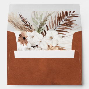 Terracotta Pampas Rust Boho Envelope 