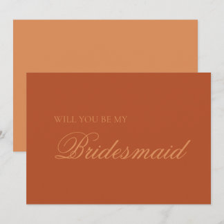 Terracotta & Peach Boho Modern Bridesmaid Proposal Card