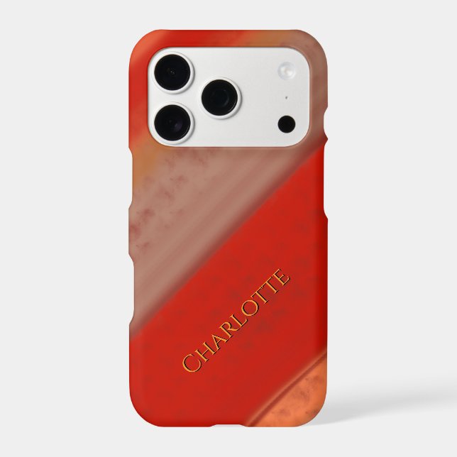 Terracotta Peach Stripes Custom Name  (Back)