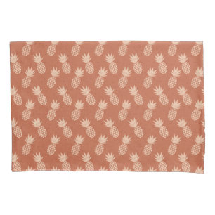 Terracotta & Peach Tropical Pineapple Pattern Pillowcase