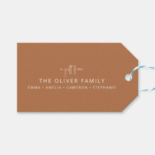 Terracotta Personalised A Gift From Family Name Tags