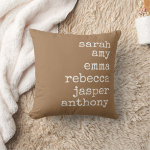 Terracotta Personalised Family Names Monogram  Cushion