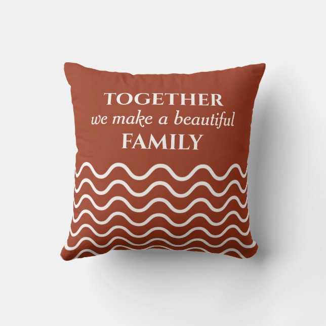 Terracotta Photo Quote Wavy Pattern Double Sided Cushion (Back)