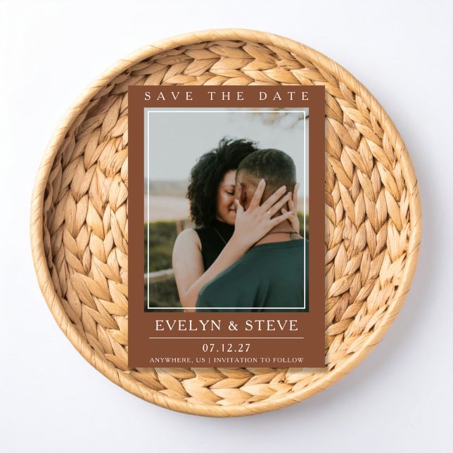 Terracotta Photo Save the Date Invitation (Creator Uploaded)