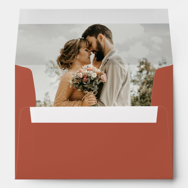 Terracotta Photo Wedding Envelope (Back (Bottom))