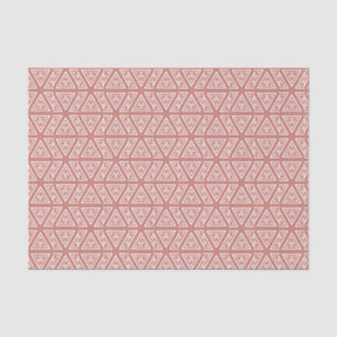 Terracotta Pink and White Geometric Pattern Tissue Paper