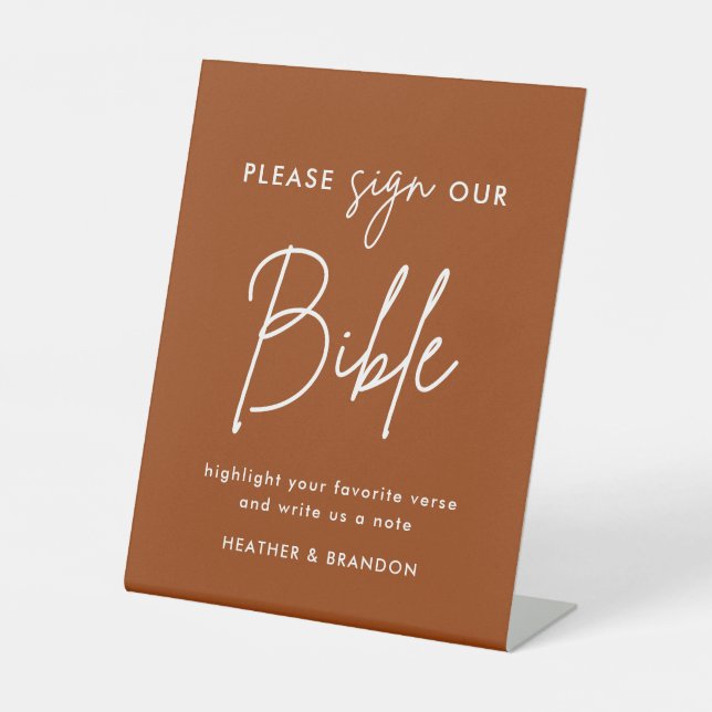 Terracotta Please Sign Our Bible Wedding Guestbook (Front)