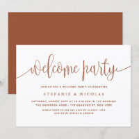 Terracotta Pretty Calligraphy Welcome Party