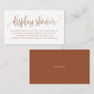 Terracotta Pretty Script Display Shower Enclosure Card