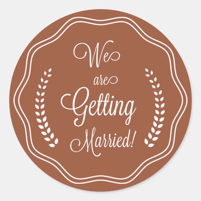 Terracotta Pretty Script Seal Save the Date (Front)