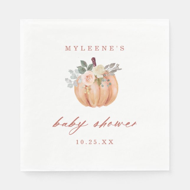 Terracotta Pumpkin Baby Shower Napkin (Front)