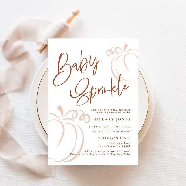 Terracotta Pumpkin Fall Bohemian Baby Sprinkle Invitation (Creator Uploaded)