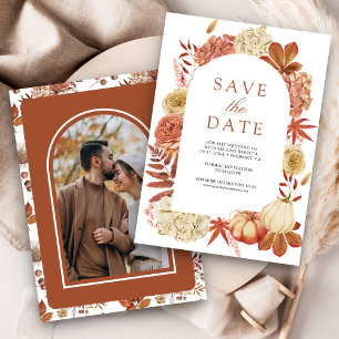 Terracotta Pumpkin Floral Wedding Save The Date