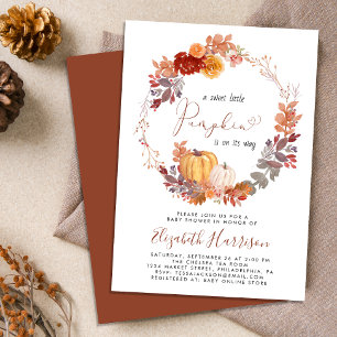 Terracotta Pumpkin Watercolor Baby Shower Invitation