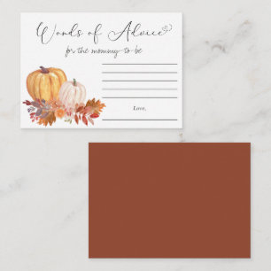Terracotta Pumpkin Words Of Advice Baby Shower Enclosure Card