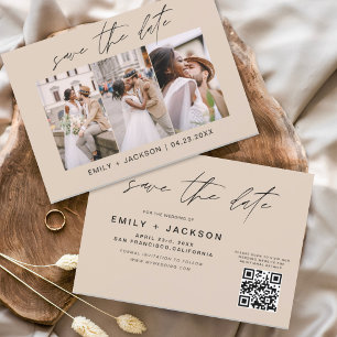 Terracotta QR Code Save the Date  Modern 3 Photo