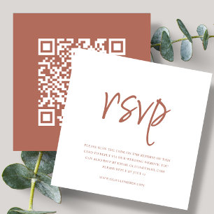 Terracotta   QR Code   Wedding RSVP Enclosure Card