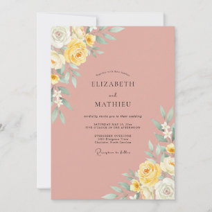 Terracotta Radiant Botanical Wedding Invitation
