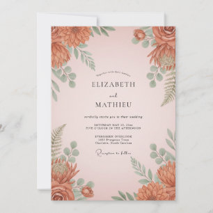 Terracotta Radiant Desert Wedding Invitation