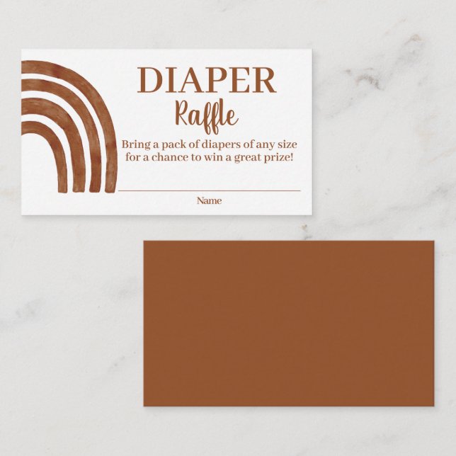 Terracotta Rainbow Diaper Raffle Enclosure Card (Front/Back)
