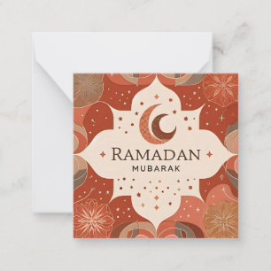 Terracotta Red Craft Ramadan Mubarak  Card