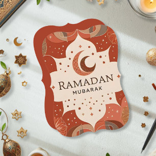 Terracotta Red Craft Ramadan Mubarak Invitation