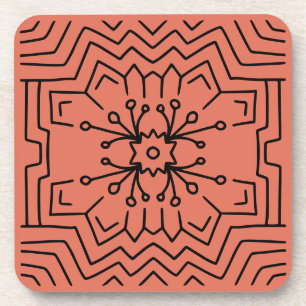 Terracotta red deco coaster