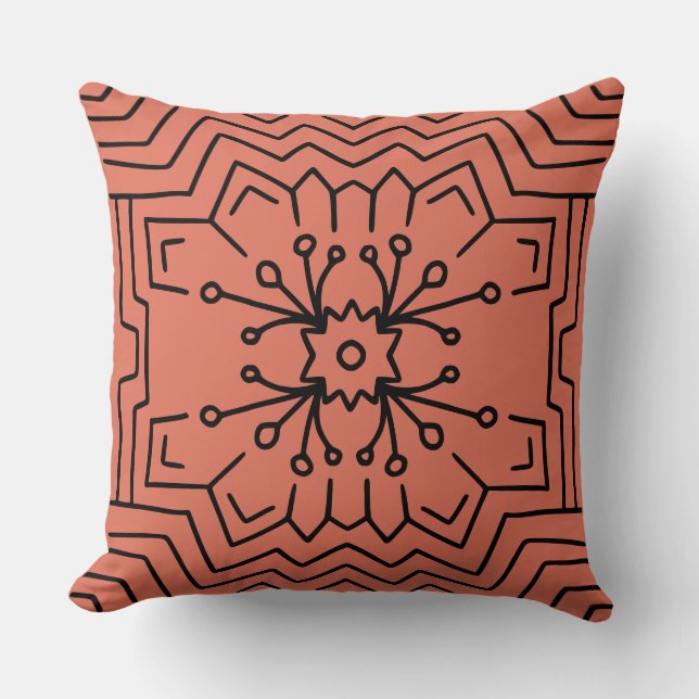 Terracotta red deco cushion (Front)