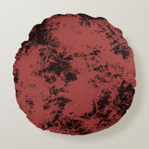 Terracotta red marble texture round cushion