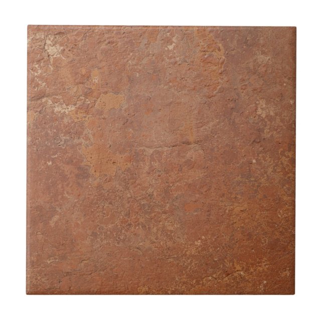 Terracotta red simple rustic  ceramic tile (Front)