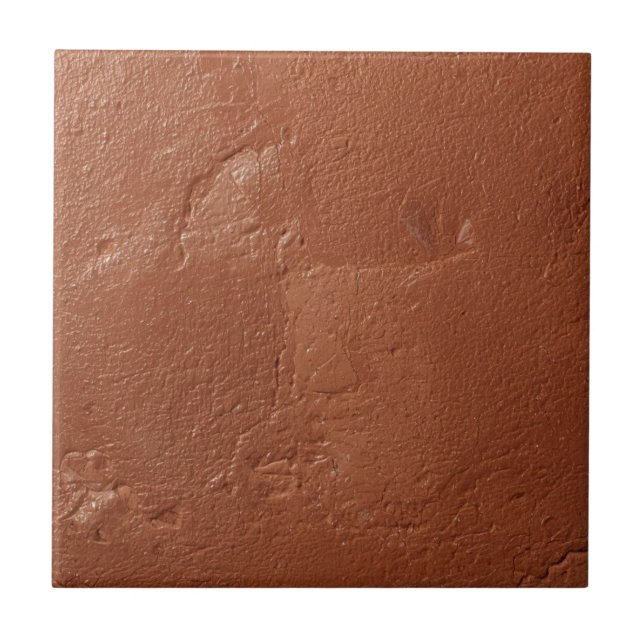 Terracotta red simple rustic  ceramic tile (Front)