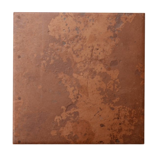 Terracotta red simple rustic  ceramic tile (Front)