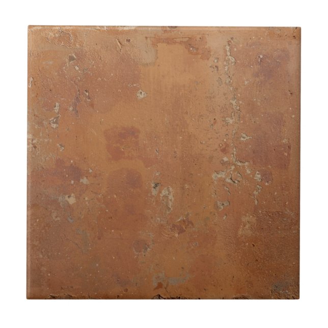 Terracotta red simple rustic  ceramic tile (Front)