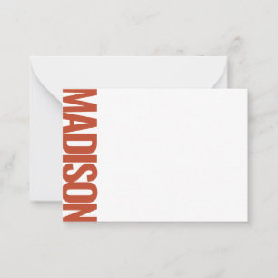 Terracotta Red Vertical Big Name Bold Typography Card