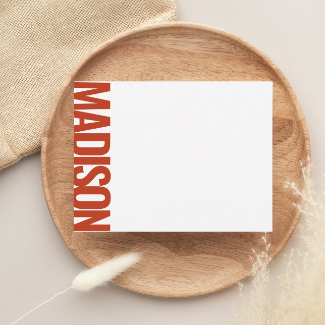 Terracotta Red Vertical Big Name Bold Typography Card (Creator Uploaded)