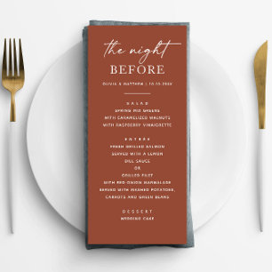 Terracotta Rehearsal Dinner   Fall night before Menu