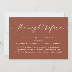Terracotta Rehearsal Dinner Fall Wedding Clay Invitation