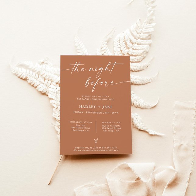 Terracotta Rehearsal Dinner Invite | Night Before (Creator Uploaded)