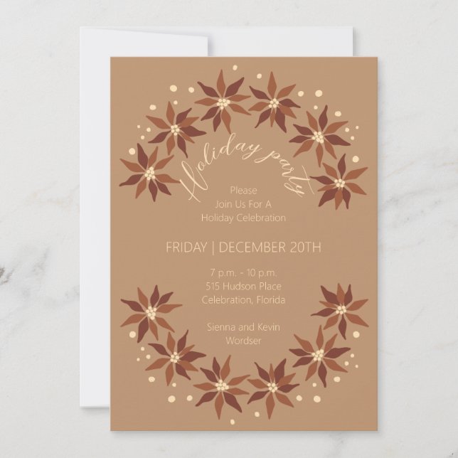 Terracotta retro style Christmas party Invitation (Front)