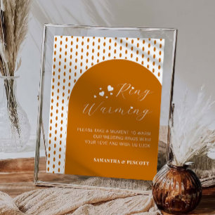 Terracotta Rings Warming Wedding Sign