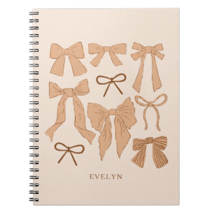 Terracotta Romantic Bows Notebook