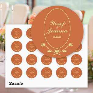 Terracotta Rose Classic Round Sticker
