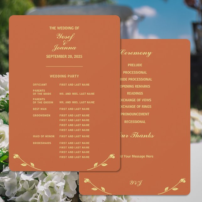 Terracotta Rose Full Wedding Program (Creator Uploaded)