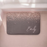 Terracotta Rose Gold Blush Pink Glitter Monogram Bath Mat<br><div class="desc">Terracotta and Rose Gold - Blush Pink Sparkle Glitter Script Monogram Name Bath Mats. This makes the perfect graduation,  birthday,  wedding,  bridal shower,  anniversary,  baby shower or bachelorette party gift for someone that loves glam luxury and chic styles.</div>
