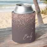 Terracotta Rose Gold Blush Pink Glitter Monogram Can Cooler<br><div class="desc">Terracotta and Rose Gold - Blush Pink Glitter and Sparkle Elegant Birthday or Bachelorette Party Can Coolers. These Wedding,  Bridal Shower or Birthday Party Can Coolers can be customised to include your first name. Please contact the designer for customised matching items.</div>