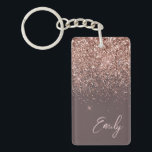 Terracotta Rose Gold Blush Pink Glitter Monogram Key Ring<br><div class="desc">Terracotta and Rose Gold - Blush Pink Sparkle Glitter Script Monogram Name Keychain. This makes the perfect sweet 16 birthday,  wedding,  bridal shower,  anniversary,  baby shower or bachelorette party gift for someone that loves glam luxury and chic styles.</div>